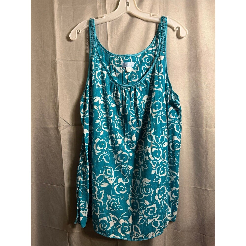 Cute Teal and White Tank Top XL